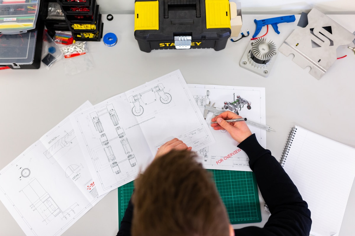 Engineer inspecting technical systems